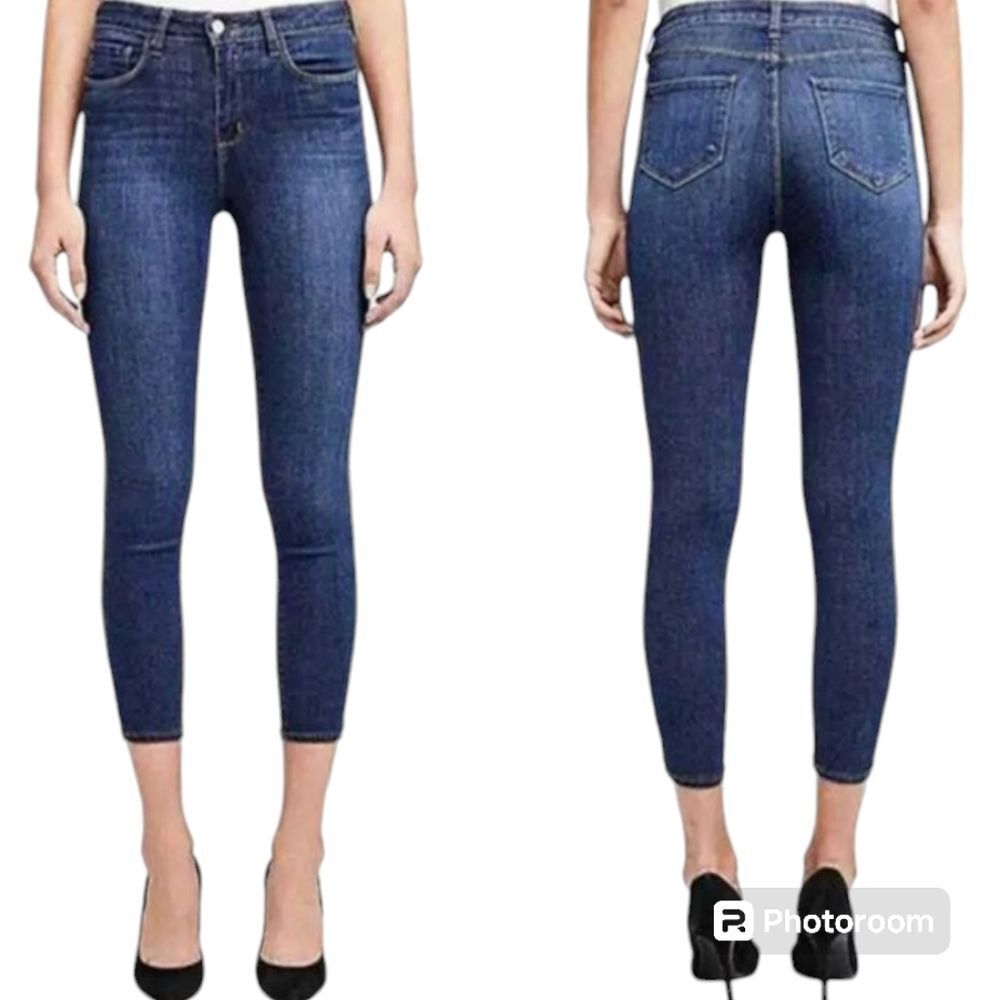 L'AGENCE Womens Size 31 Margot High-Rise Skinny Ankle Jeans Dark Prime Blue NWT